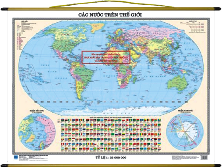 Bản đồ các nước trên Thế giới Ao (tiếng Việt), Nẹp treo 2 đầu