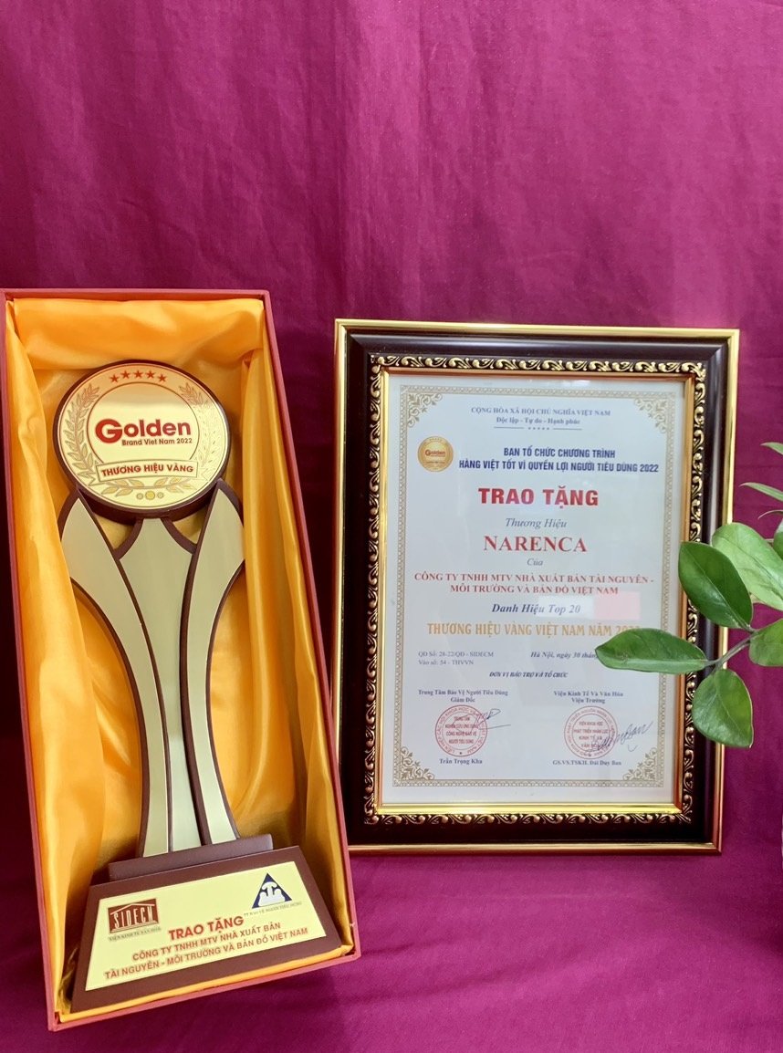 Giải thưởng Thương hiệu Vàng Việt Nam “NARENCA” của Viện Khoa học Phát triển Nhân lực Kinh tế và Văn hóa