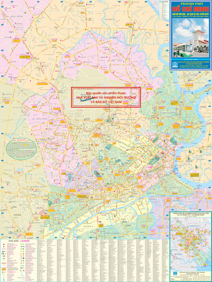 Bản đồ văn hóa - du lịch và các tuyến Bus TP Hồ Chí Minh 