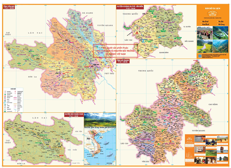 Bản đồ Du lịch Hòa Bình - Ninh Bình - Yên Bái - Hà Giang