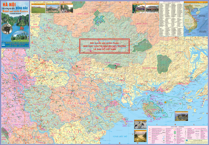 Bản đồ Hà Nội và vùng du lịch Đông Bắc
