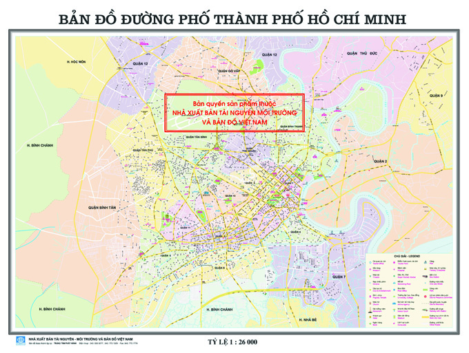 Bản đồ Đường phố TP Hồ Chí Minh (Hà Nội và các thành phố lớn khác trong cả nước)