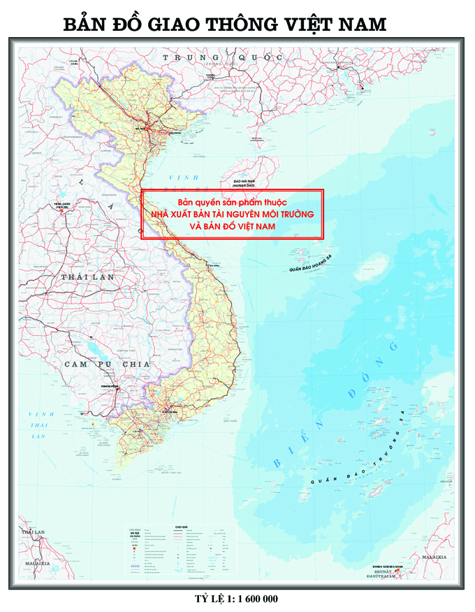 Bản đồ Giao thông Việt Nam (các kích thước)