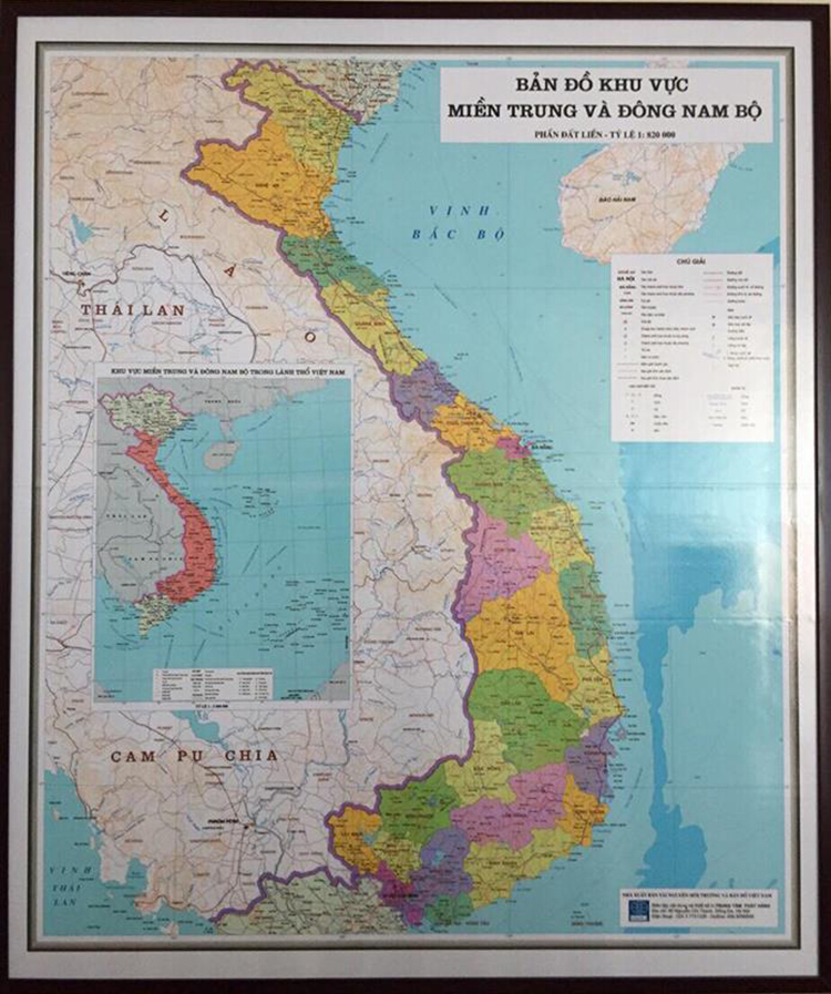 Bản đồ Khu vực miền Trung và Đông Nam Bộ