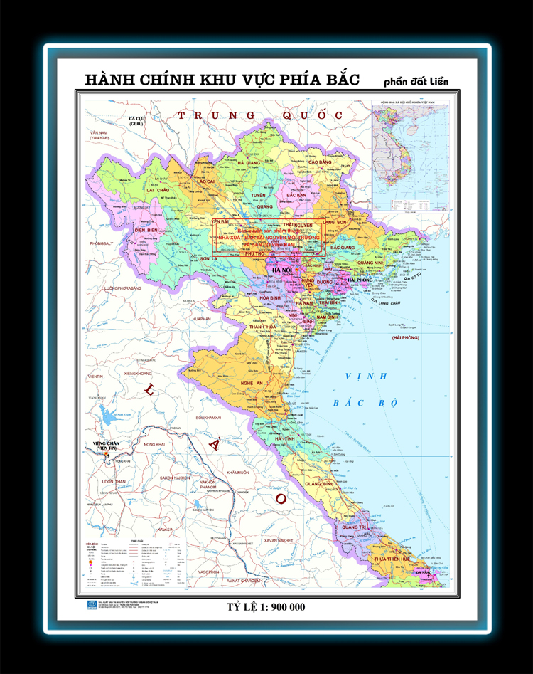 Bản đồ Hành chính miền Bắc Việt Nam - Bản đồ Led chiếu sáng cao cấp
