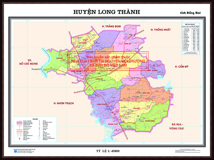 Bản đồ Giao thông huyện Long Thành - tỉnh Đồng Nai, Khung gỗ