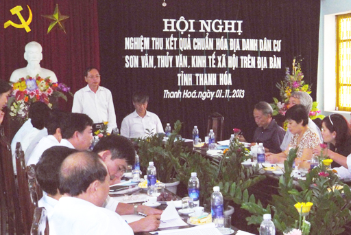 Hội nghị nghiệm thu kết quả chuẩn hóa địa danh dân cư, sơn văn, thủy văn và kinh tế xã hội trên địa bàn tỉnh Thanh Hóa